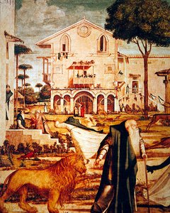 San Girolamo che doma il Leone, c.1501-09 (dettaglio) da Vittore Carpaccio