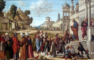 Tedesco: Die Weihe des Heiligen Stephanus zum Diakon Consacrazione di Santo Stefano come diacono da Vittore Carpaccio