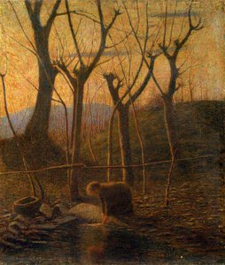 Il ruscello caldo o La lavandaia da Vittore Grubicy de Dragon