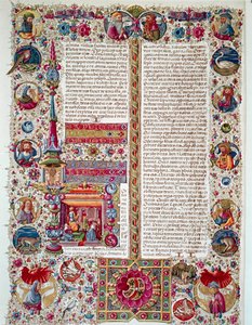 Pagina del manoscritto della Bibbia di Borso d