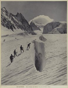 Una crepa sul Glacier Blanc nella regione del Delfinato delle Alpi francesi da Vittorio Sella