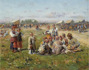 La Fiera del Villaggio, 1882 da Vladimir Egorovic Makovsky