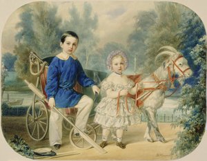 Granduca Alessandro e Granduca Alessio da bambini, 1853