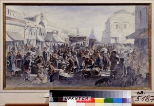 Il mercato delle pulci a Mosca da Vladimir Yegorovich Makovski