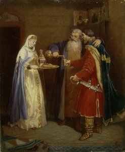 Accoglienza del boiardo Principe Serebrenni in visita al boiardo Morozov, 1865 da Vyacheslav Grigoryevich Schwarz