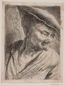 Busto di un uomo che guarda in basso da W.A. Müller