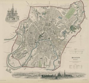 Mappa di Mosca, 1836 da W.B. Clarke