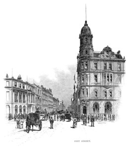 Pitt Street, Sydney, Nuovo Galles del Sud, Australia, 1886 da WC Fitler