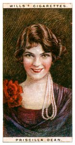 Priscilla Dean 1896-1987, attrice americana, 1928 da WD and HO Wills