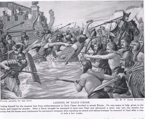 Sbarco di Giulio Cesare, illustrazione da 