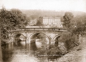 Chatsworth House e il ponte sul fiume Derwent, Derbyshire da WR and S