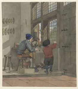 Calzolaio nella sua bottega