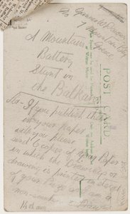 Cartolina al redattore del Liverpool Weekly Courier, 14 agosto 1918 da W. Dawson