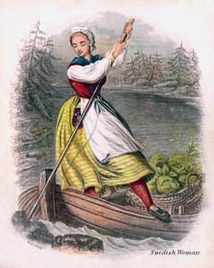 Donna svedese che rema, 1809 da W. Dickes