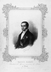 Ritratto di Gabrio Casati (1798-1873), politico italiano che fu primo ministro del Regno di Sardegna, incisione