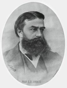 Ritratto di Giovanni Battista Donati (1826-1873), matematico e astronomo italiano, incisione da John Ward Dunsmore