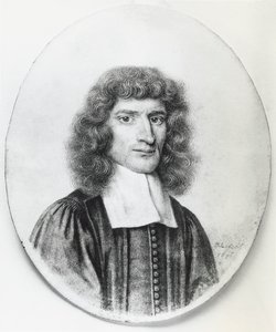 Ritratto di Isaac Barrow (1630-1677), teologo e matematico cristiano inglese, incisione da John Ward Dunsmore