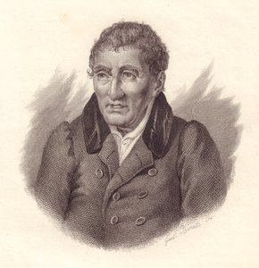 Ritratto del poeta italiano Jacopo Vittorelli (1749-1835), incisione in rame di Bonatti da John Ward Dunsmore