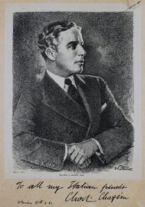 Ritratto di Sir Charles Spencer Chaplin (1889-1977), attore e regista inglese da John Ward Dunsmore