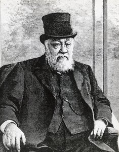 Ritratto di Stephanus Johannes Paulus Kruger (1825-1904), Presidente della Repubblica Sudafricana (o Transvaal), guidò la guerra boera contro gli inglesi (incisione)