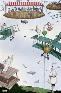 Una partita di cricket aereo del futuro, c1918 1919