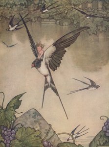 Sì, verrò con te! disse Tommelise, c1930 da William Heath Robinson