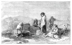 Pellegrini al Pozzo Santo (di F.W. Topham - dalla nuova mostra di acquerelli) da W. J. Linton