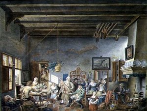 Interno di una taverna olandese (dopo un dipinto di Johannes Petrus van Horstock) 1824 da W. Jansens