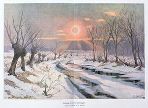 Eclissi anulare del sole, illustrazione da 