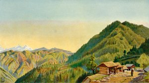 Il ritiro, Mushobra, casa del generale Roberts sulle colline vicino a Simla, 1850s, 1901