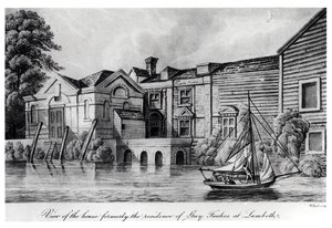 Veduta della casa che fu la residenza di Guy Fawkes a Lambeth, c.1850