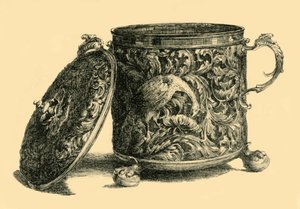Coppa e coperchio in argento dorato da W T Roberts