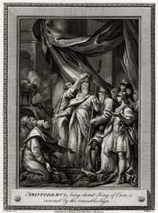 Aristodemo, eletto Re di Creta, è incoronato dai venerabili Saggi, 1777 da W. Walker