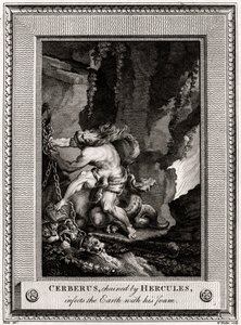 Cerbero, incatenato da Ercole, infetta la Terra con la sua schiuma, 1774 da W. Walker