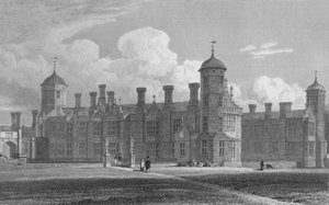 Cobham Hall, vista nord-ovest Kent da W. Wallis