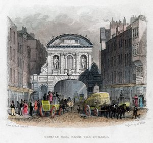 Temple Bar, dallo Strand, Londra, 1829
