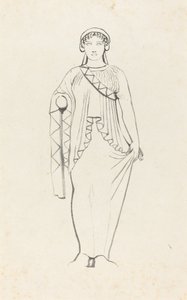 Statua sul Frontone Ovest di un Tempio a Egina da W. Walton after John Flaxman