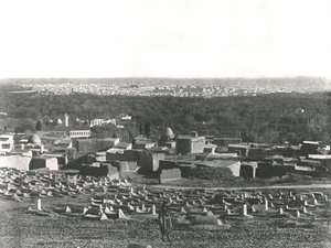 Panorama della città da Sulhieh, Damasco, Siria ottomana, 1895