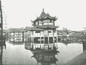 Uno dei giardini pubblici del tè, Shanghai, Cina, 1895 da W and S Ltd