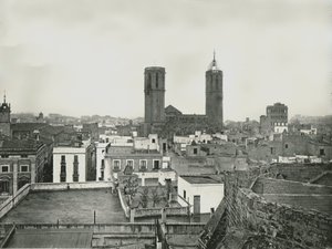 Parte della città vecchia con cattedrale, Barcellona, Spagna da W and S Ltd