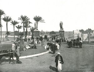 Il ponte Kasr-el-nil, Il Cairo, Egitto, 1895 da W and S Ltd