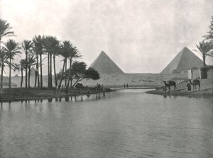 Le piramidi e il Nilo, Giza, Egitto, 1895 da W and S Ltd