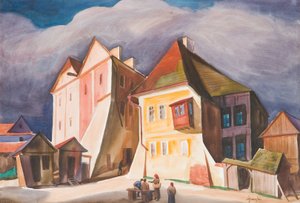 Veduta di Kazimierz sul Vistola da Władysław Skoczylas