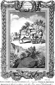 Re Giovanni 1167-1216 che pugnala suo nipote il principe Arturo, XIX secolo da Walker