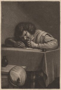 Un uomo che scrive a un tavolo da Wallerant Vaillant after Adriaen Brouwer