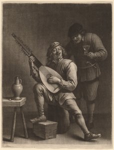 Il suonatore di liuto e il bevitore da Wallerant Vaillant after David Teniers the Younger
