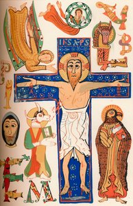 Crocifissione con lettere decorate, c. 790 d.C., 1849 da Walter