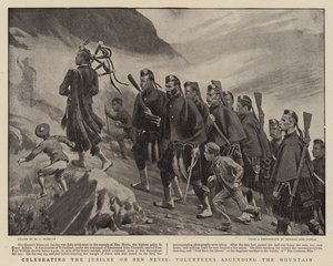 Celebrazione del Giubileo sul Ben Nevis, volontari che salgono la montagna da Walter Charles Horsley