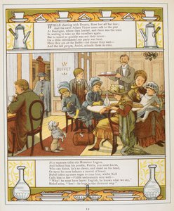 Una famiglia che si rinfresca in un buffet da Walter Crane