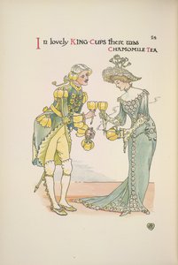Un uomo e una donna che tengono tazze di tè alla camomilla da Walter Crane
